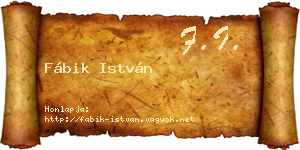 Fábik István névjegykártya